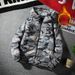 Erkek Büyük Boy Kamuflaj Kapüşonlu Kışlık Ceket - Büyük ve Uzun Boylular İçin Sıcak Polyester Şişme Mont - Rahat Kesim Günlük Dış Giyim_voghion.com