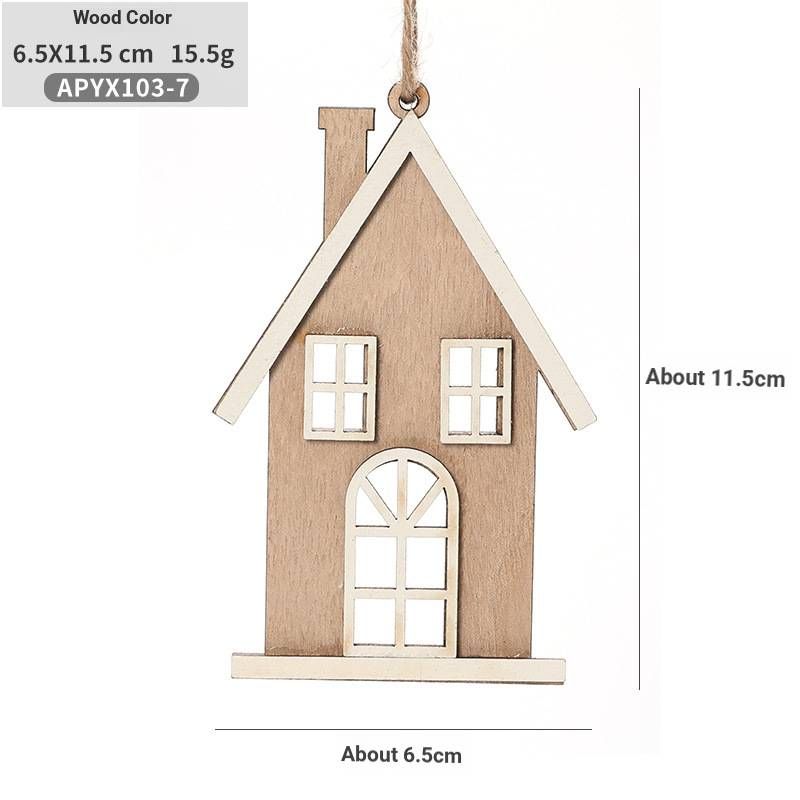 Scandinavische houten kerstversieringen – handgesneden miniatuurhuisjes, sneeuwvlokken en vakantiesymbolen (set van 10, rustieke doe-het-zelfdecoratie voor boom en ramen)_voghion.com