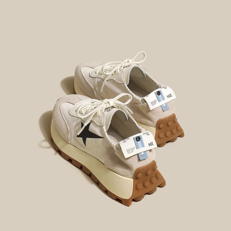 Ruoji 2023 new A-Gump thick-soled pink stars all-match casual sports waffle daddy shoes women's summer_voghion.com