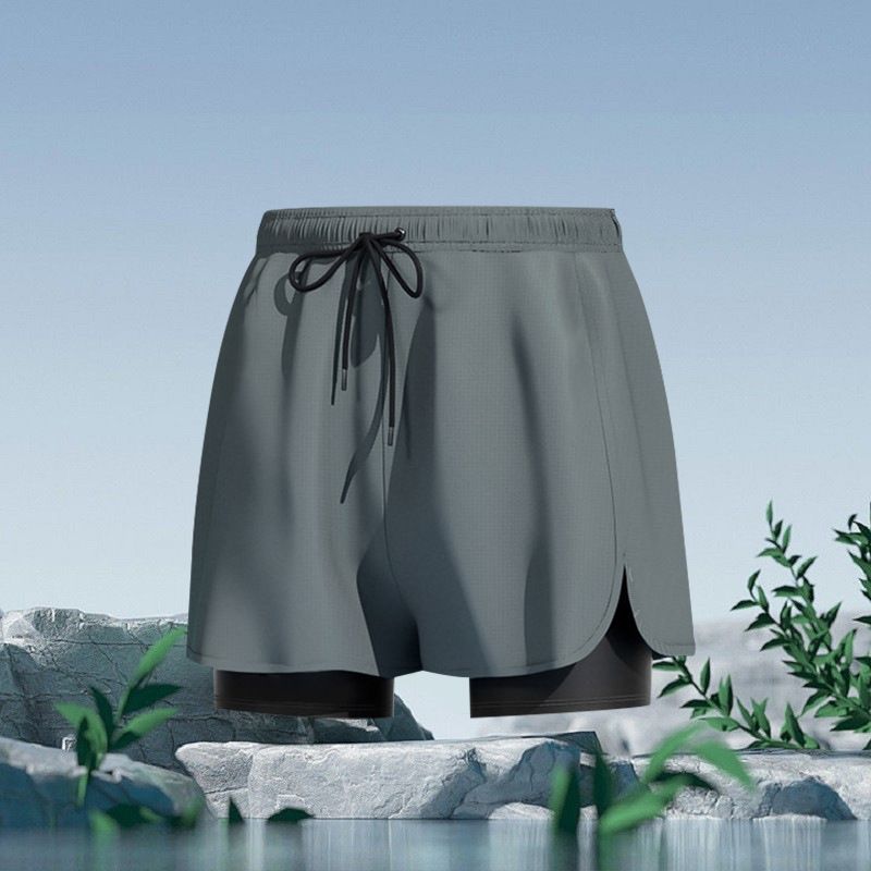 Two-Piece Suits Swimming Trunks Men's Large Size Anti Embarrassment New Professional Beach Pants Hot Spring Full Set Of Swimming Equipment_voghion.com