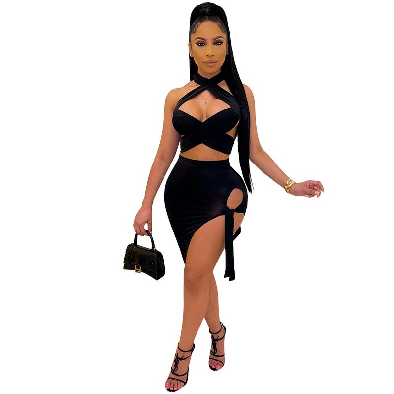 Costume jupe deux pièces sexy pour femmes, mode féminine_voghion.com