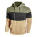 Felpa con cappuccio casual a maniche lunghe da uomo con design a blocchi di colore - Felpa comoda ed elegante per l'autunno e l'inverno_voghion.com