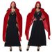Ogrtač za odrasle, tamni gotički kostim za vješticu, vampir, crno-crveni_voghion.com