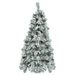6FT Pre-Lit Spruce Snow Flocked Christmas Tree With Pine Cones, Artificial Xmas Tree With 403 Branch Tips,Mixed PE & PVC Branches, 250 Multi-Color LED Lights, 11 Flashing Modes, Holiday Décor_voghion.com
