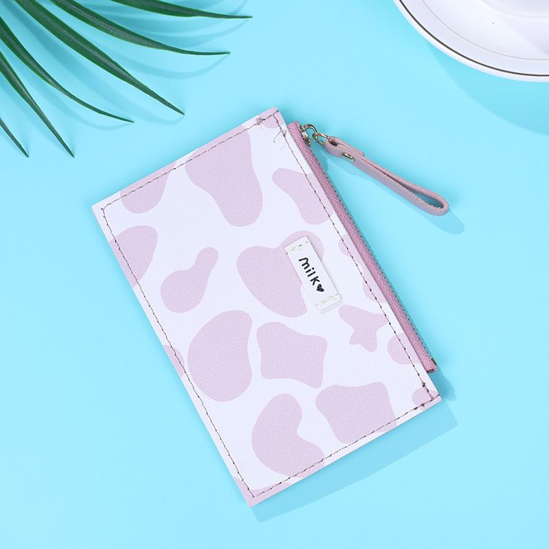 Portafoglio piccolo da donna, portamonete sottile a forma di mucca, con più scomparti per carte, grande capacità, con cerniera_voghion.com