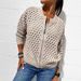 Women's Casual Knit Zip-Up Jacket With Lace Detailing - Breathable Cotton Blend, Versatile Open Front Cardigan For Everyday Wear_voghion.com