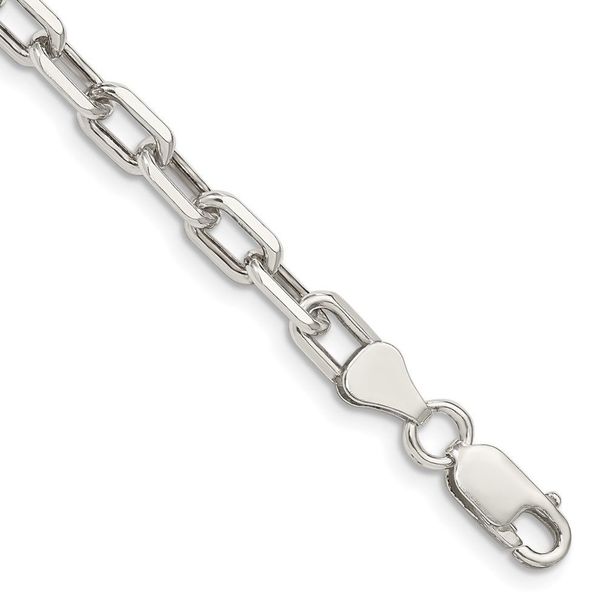 Sterling Silver 5.75mm Diamond-cut Long Link Cable Chain_voghion.com
