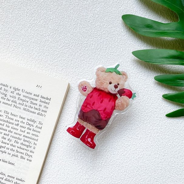 Supporto per telefono trasparente con airbag, simpatico alieno giapponese e coreano, cartone animato, colla a goccia, orsetto rosa, ragazza, Instagram T_voghion.com