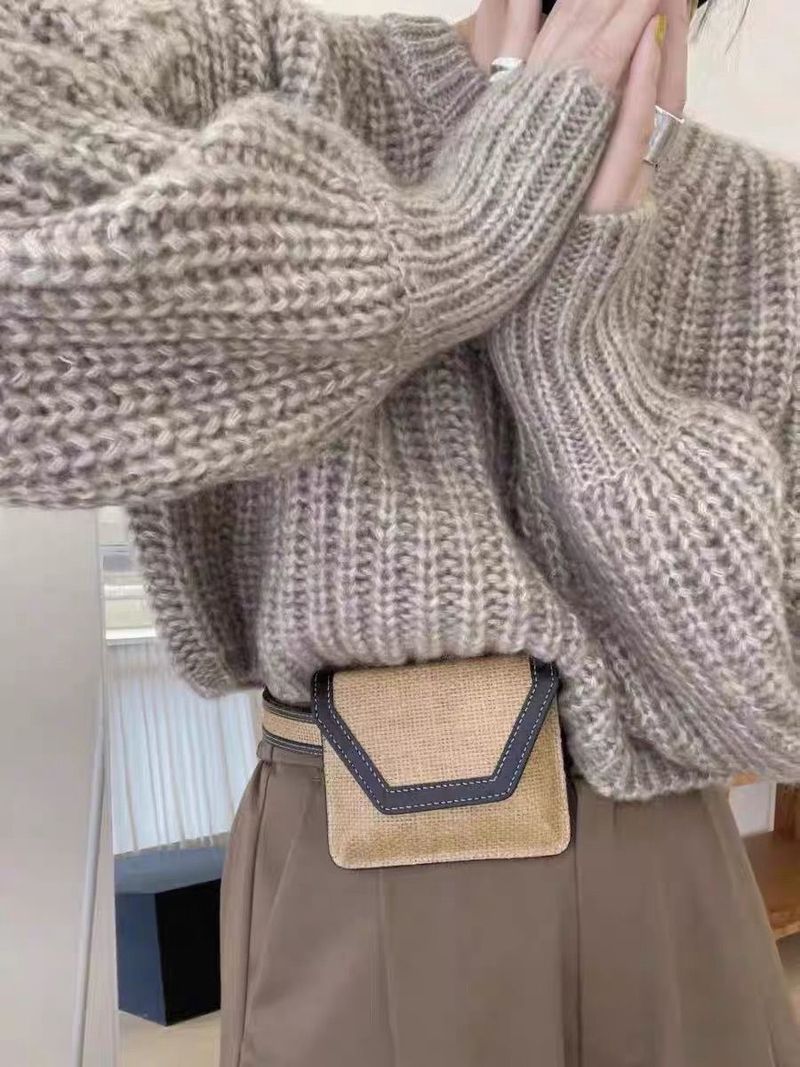 2024 nouveau sac banane tissé de tempérament d'automne de conception de niche pour hommes et femmes ins de mode universelle_voghion.com
