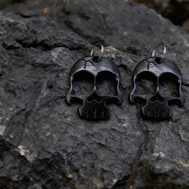 Tirapugni in ottone a quattro dita in lega di zinco, tirapugni in ottone a forma di teschio, 8*6,2*1,7 cm, adatti per autodifesa e combattimento professionale (confezionati in coppia)._voghion.com