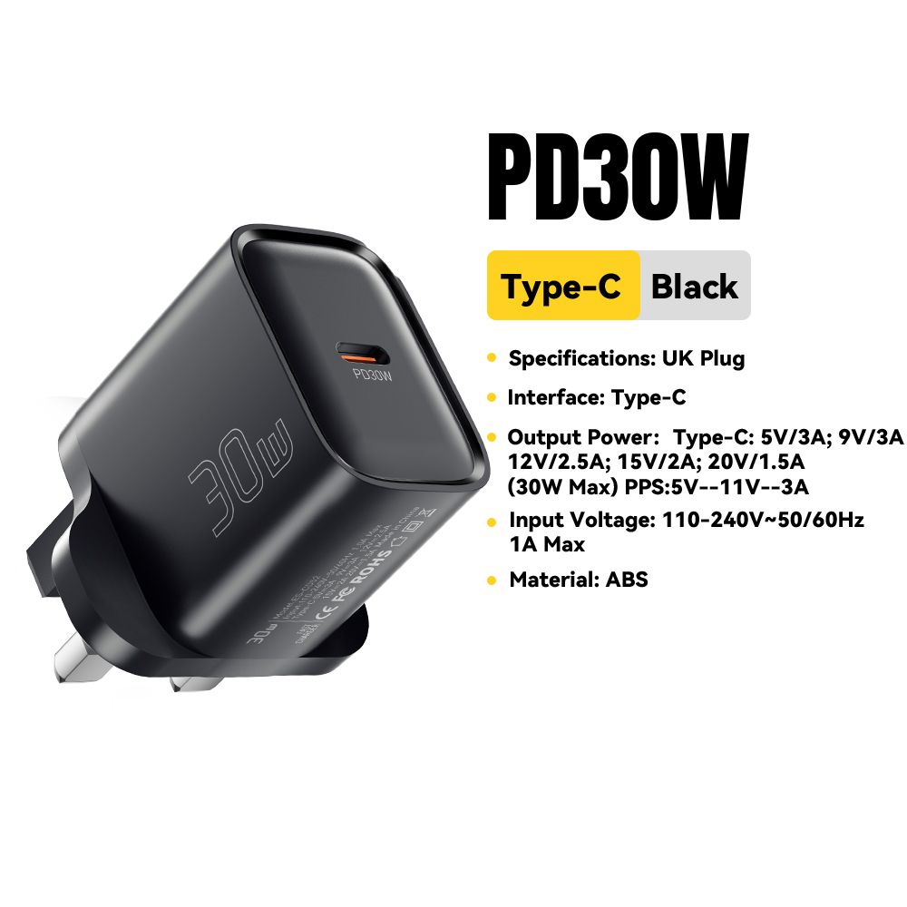 Essager Mini 30W PD QZ.0 Schnelles Typ-C-Ladegerät für iPhone 16 15 14 13 Pro Samsung S25 Xiaomi iPad Reiseadapter_voghion.com