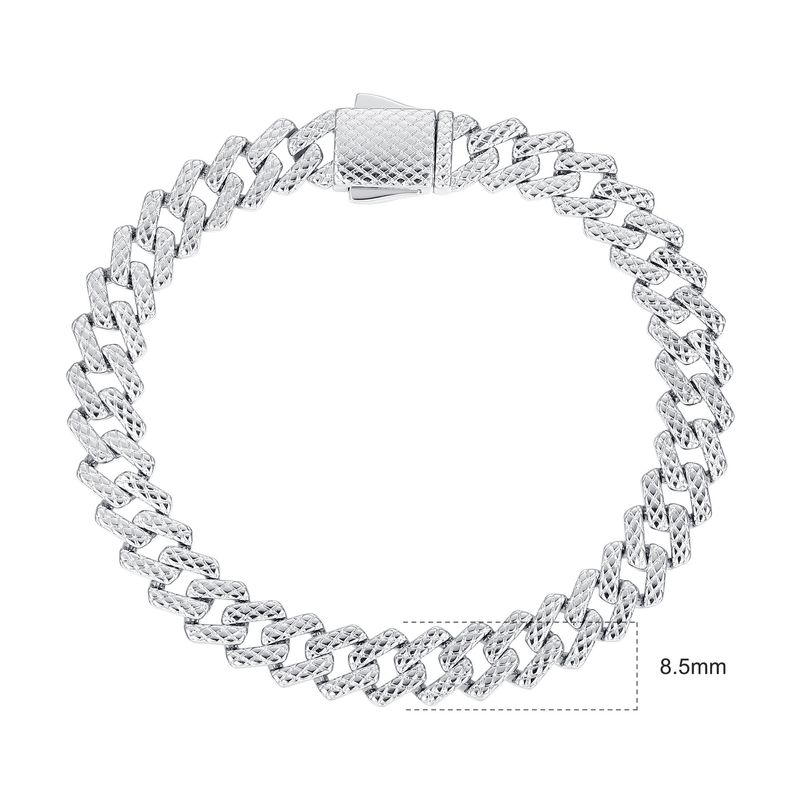Pulseira de zircônia com fivela de mola e losango, design artesanal pesado, nicho hip hop_voghion.com