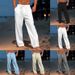 Herrenbekleidung Herren Leinenhose Sommer Strandhose Fronttasche Einfarbig Bequem Atmungsaktiv Lässig Alltag Urlaub_voghion.com