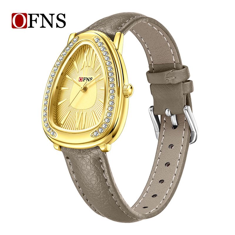 Women's Elegant Snake-Head Design Watch – Minimalist Business Style, Crystal-Embellished Bezel, Leather Strap, Quartz Movement_voghion.com