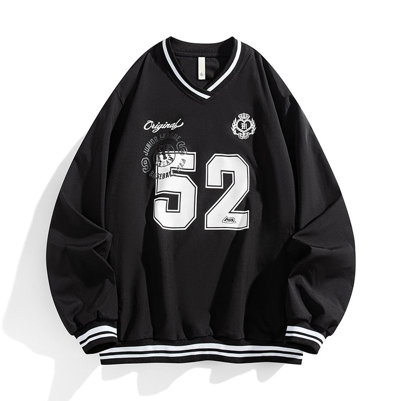 Felpa con scollo a V e stampa digitale retrò per uomo e donna - Pullover in morbido poliestere con maniche lunghe (S-3XL, vari colori)_voghion.com