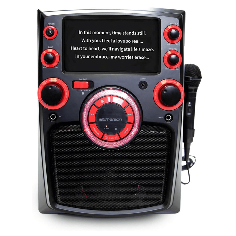 Emerson Portable Bluetooth Karaoke System With 7' LCD Display_voghion.com