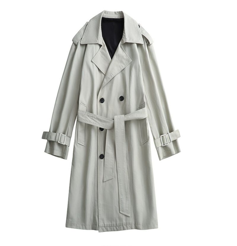 Herren Windbreaker Herbst und Winter Mittellanger Stil Zweireihiger Kniehoher Modetrendmantel Freizeitjacke_voghion.com