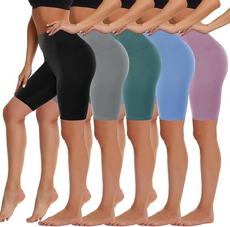 Women's 5 Pairs Cycling Shorts - 5“/8” High Waist Spandex Fitness Yoga Running Sports_voghion.com
