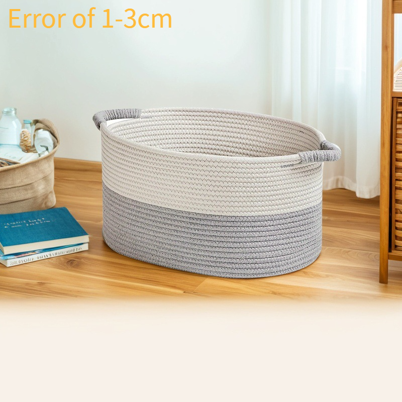 Organizador familiar nórdico simples de algodão trançado cesta de armazenamento grande capacidade cesta de armazenamento artigos diversos brinquedos infantis (erro de 1-3 cm)_voghion.com