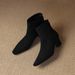 Cameido Women's French Style Suede Mid Heel Chunky Heel Slim Ankle Boots For Autumn And Winter_voghion.com