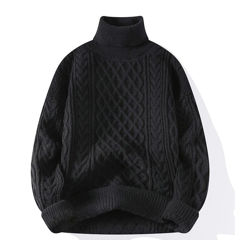 Best-Selling Oversized European Size Knit Sweater For Men And Women Fall/Winter Crew Neck & Turtleneck With Fleece Lining Solid Color Layering Piece_voghion.com