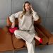 Completo casual da donna con felpa con cappuccio a maniche lunghe e pantaloni jogger - Completo due pezzi streetwear da casa (design asimmetrico, morbido misto poliestere, dalla S alla 4XL)_voghion.com
