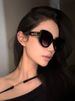 LazyZoom 2024 New High-Grade Square Round Face Slimming Western Style Retro Big Frame Cat Eye Sunglasses Women's Fashion_voghion.com