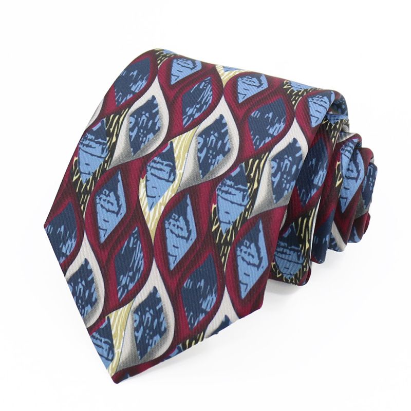 Vintage-Krawatte für Herren. Modische Krawatte mit Blumenmuster für formelle Geschäftsangelegenheiten und Twill-Druck_voghion.com