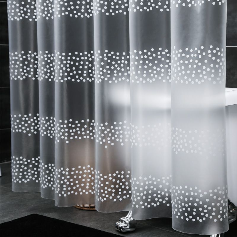 Shower Bathroom Hanging Waterproof Cloth, No Punching Set, Dry Wet Separation, Fresh Partition PE Curtain, Printed_voghion.com