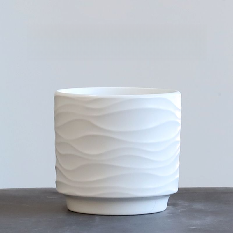 New Wave Simple Ceramic Small Medium Large Ins Style With Tray Home Use Succulent Phalaenopsis Hanging Orchid Flower Pot_voghion.com