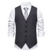 Chaleco de traje de espiga para hombre, de otoño e invierno, con empalme retro y botonadura sencilla._voghion.com