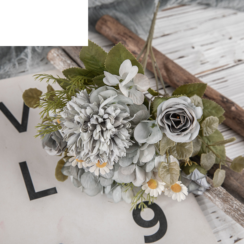 Gesimuleerde bloem herfst kamille boeket INS stijl fabrikant woondecoratie grensoverschrijdende bruiloft groothandel nep bloemen MW66792_voghion.com
