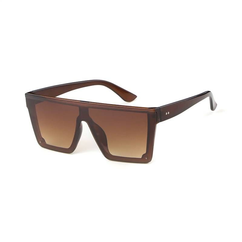 Trendy Square Big Sunglasses Women Men Thick Frame Fashion Flat Top Mirrored Sunnies Shades_voghion.com