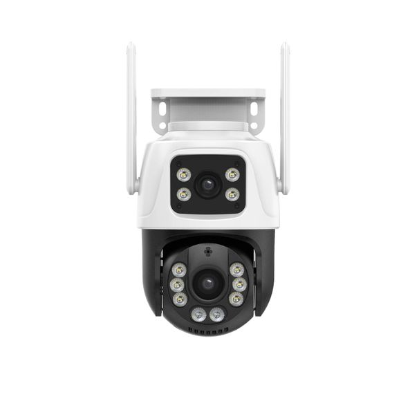 Dual-Lens PTZ Security Camera - Color Night Vision, Wireless WiFi, Indoor/Outdoor Use_voghion.com