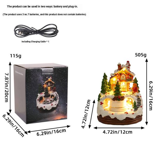 Gloeiend muziekhuisje nachtlampje – Kerstcadeau met melodie en ledverlichting voor kinderen, slaapkamerdecoratie en feestelijke sfeer_voghion.com