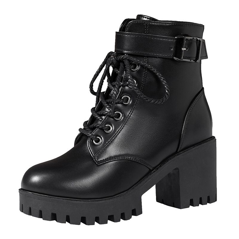 Dame cowboystøvler ruskind gummi vintage punk lav hæl flad spids tå firkantet tå lynlås slip-on kontor sportsstøvler_voghion.com