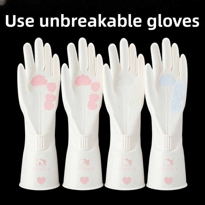 Dishwashing Women Durable Kitchen For Washing Dishes And Clothes Household Cleaning Wear-resistant Waterproof Gloves_voghion.com