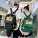 Canvas backpack large capacity travel computer men's backpack couple collegiate style female high school college student school bag_voghion.com