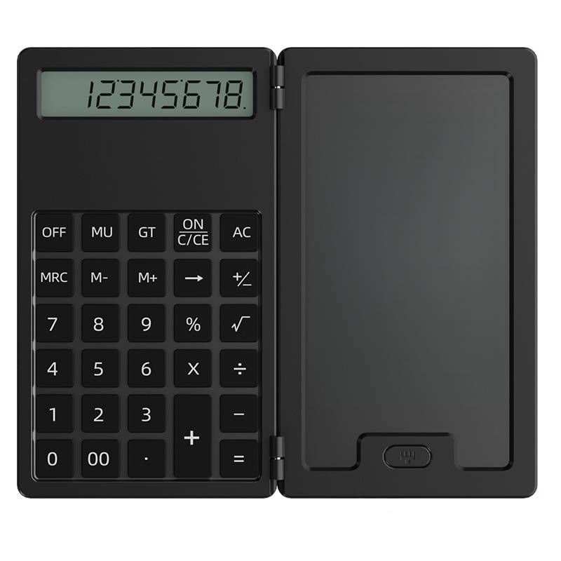 Mini Calculator Writing Pad - Portable Multifunctional Calculator For Office, School & Business, Compact Design With 12-Digit Display, Black (G050)​_voghion.com