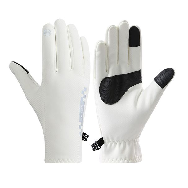 Rękawiczki Skin Feel dla kobiet, zimowe, ciepłe, z polarową podszewką, pogrubione, do jazdy na rowerze elektrycznym, antypoślizgowe, odporne na zimno, wodoodporne_voghion.com