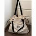 Canvas Workwear Shoulder Commuter Bag, Summer Simple Korean Large Capacity Bag_voghion.com