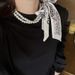 Collana di perle con nastro francese, sciarpa lunga, clavicola, fascia per capelli in stile coreano, catena per maglione_voghion.com