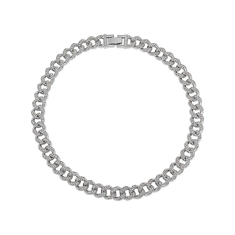 Collana cubana con diamanti di alta qualità, stile hip hop, da uomo, con accessori alla moda, stile street, catena spessa._voghion.com