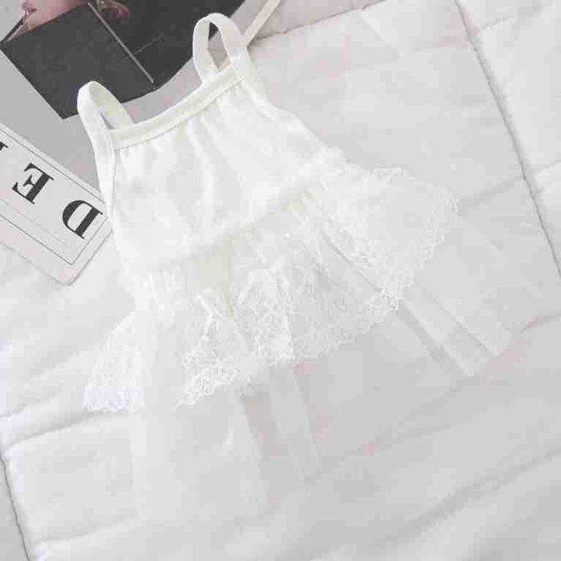 Haustier Hund Sommer Dünne Kleidung Teddy Pommerschen Prinzessin Hochzeit Strap Gaze Kleid Katze_voghion.com