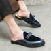 Breathable Men's Shoes British Plus Business Leather Fashion Slip-On Size Closed-Toe Slippers Half Style_voghion.com