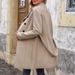 Elegant Women's Wool Blend Coat With Notched Collar & Belted Waist - Autumn Winter Fashion Outerwear In Khaki & Burgundy_voghion.com