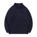 Herrenbekleidung Polarfleece-Sweatshirt Herren Samt Stehkragen Knopf Halboffener Kragen Pullover_voghion.com