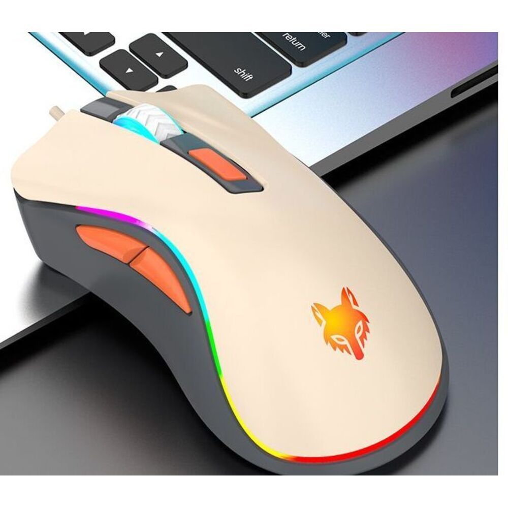 Xuan Silver Fox H1 Wired Three-Color Luminous Gaming Office Mouse 6D Buttons 4 DPI Levels Universal USB_voghion.com