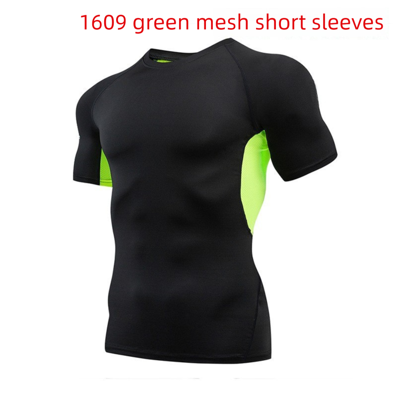 Heren T-shirt Sport Fitness Strak model Korte mouw Hoog elastisch Ademend Snel drogend IJs Zijde Hardloopschoen_voghion.com