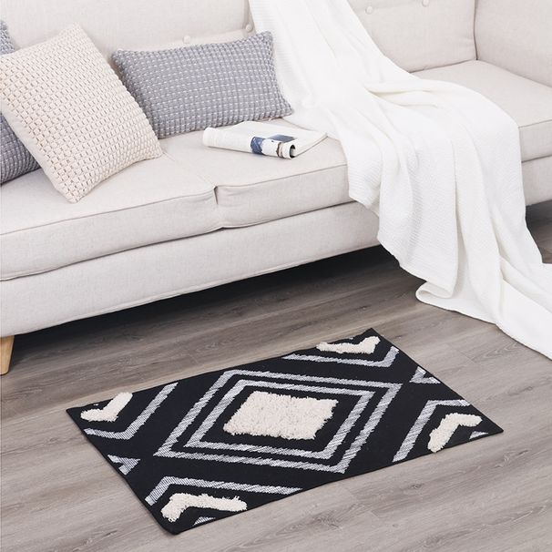 Pärsia karvastatud servaga põrandamatt Moodne koduinterjööri voodiäärne põrandamatt_voghion.com